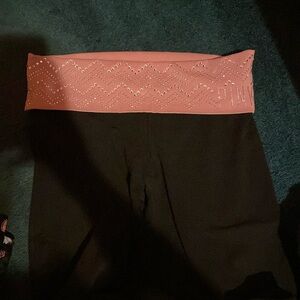 Medium Black VS yoga pants with pink rhinestone decor